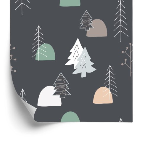 Tapeta Dla Dzieci, Drzewa W Stylu Skandynawskim