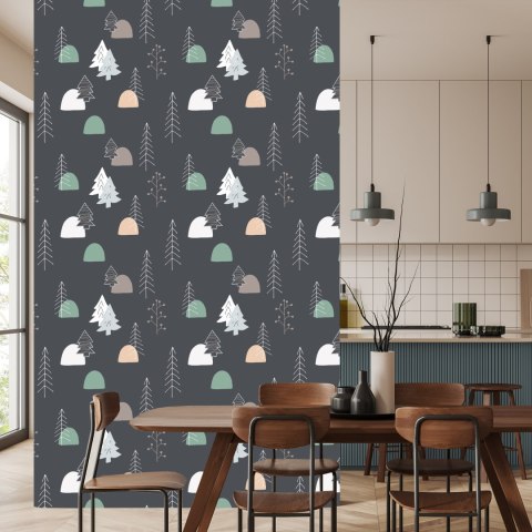 Tapeta Dla Dzieci, Drzewa W Stylu Skandynawskim