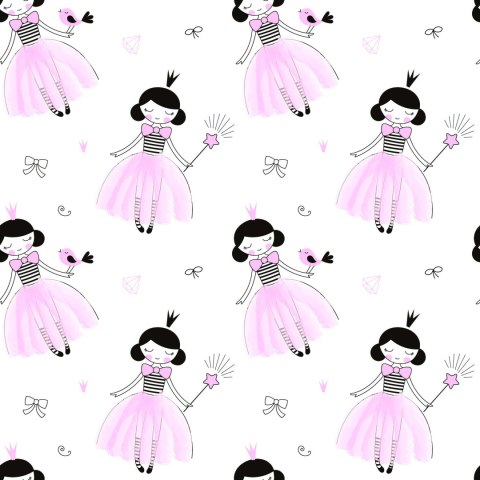 Tapeta Dla Dziewczynki, Księżniczki Kokardki Ptaki