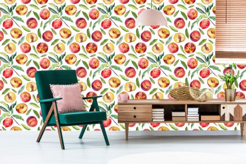 Tapeta Do Jadalni, Owoce, Liście, Gałęzie, Zieleń