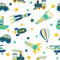 Tapeta Do Pokoju Dziecka Helikoptery, Auta, Balony