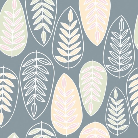 Tapeta Do Sypialni, Liście W Stylu Skandynawskim