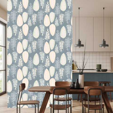 Tapeta Do Sypialni, Liście W Stylu Skandynawskim