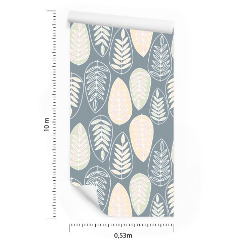 Tapeta Do Sypialni, Liście W Stylu Skandynawskim