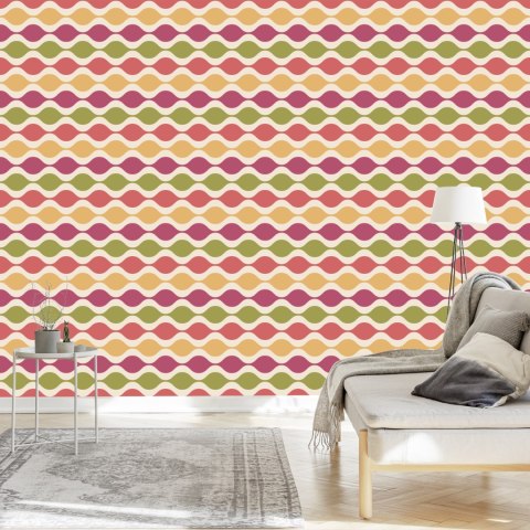 Tapeta Fale W Stylu Retro