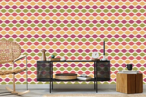 Tapeta Fale W Stylu Retro