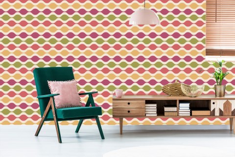Tapeta Fale W Stylu Retro