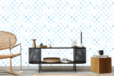 Tapeta Niebieskie Pastelowe Kółka