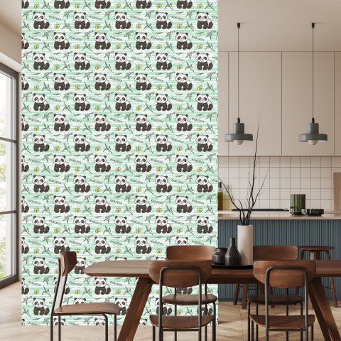 Tapeta Pandy Na Zielonym Tle