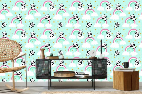 Tapeta Pandy W Deszczu