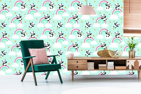 Tapeta Pandy W Deszczu