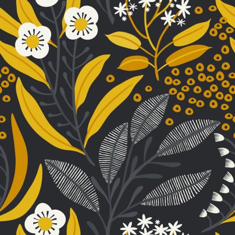 Tapeta Roślinność W Stylu Retro