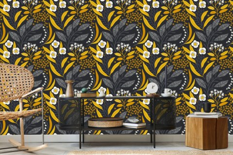 Tapeta Roślinność W Stylu Retro