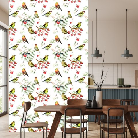 Tapeta Wielobarwne Ptaki Siedzące Na Gałęziach