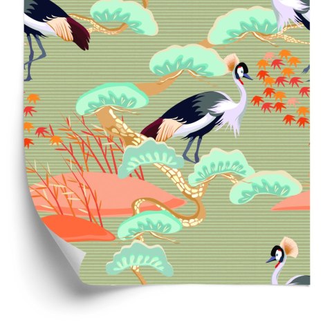 Tapeta Żurawie Wśród Drzew