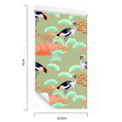 Tapeta Żurawie Wśród Drzew