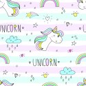 Tapeta Dla Dzieci - Jednorożce, Chmurki I Tęcze