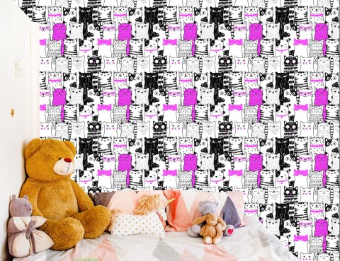 Tapeta Dla Dzieci - Kotki Jak Z Kreskówki