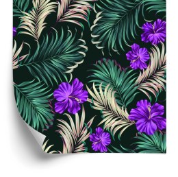 Tapeta Hibiskus Z Tropikalnymi Liśćmi