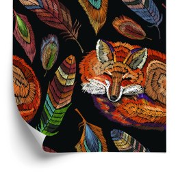 Tapeta Kolorowy Lis Z Piórami