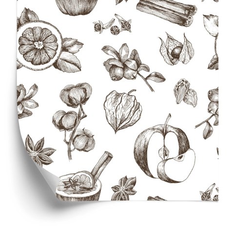 Tapeta Owoce I Zimowe Przyprawy