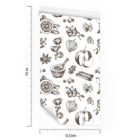 Tapeta Owoce I Zimowe Przyprawy