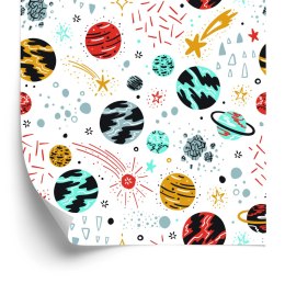 Tapeta Planety I Spadające Gwiazdy