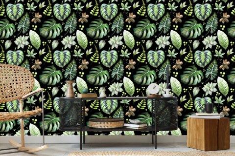 Tapeta Rośliny Na Ciemnym Tle