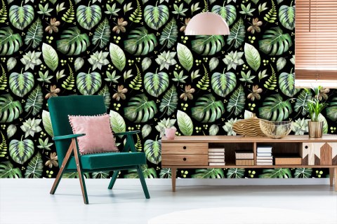 Tapeta Rośliny Na Ciemnym Tle