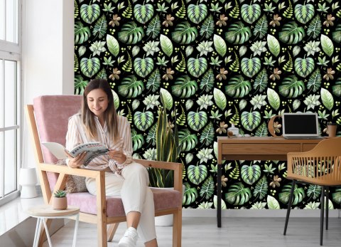 Tapeta Rośliny Na Ciemnym Tle