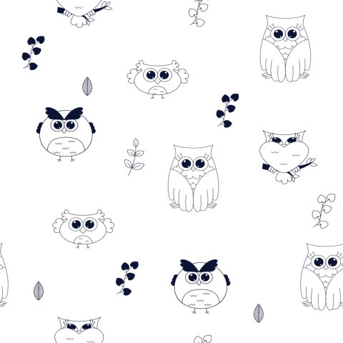 Tapeta Sowy Na Białym Tle