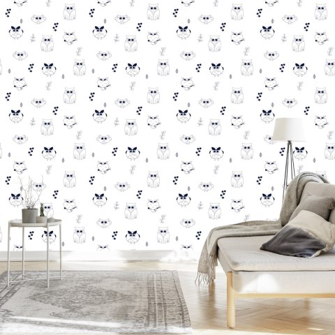 Tapeta Sowy Na Białym Tle