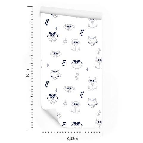 Tapeta Sowy Na Białym Tle