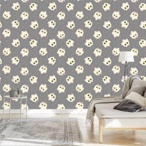 Tapeta Sowy Na Tle Kropek