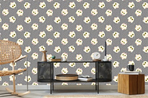 Tapeta Sowy Na Tle Kropek