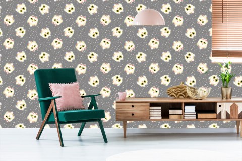 Tapeta Sowy Na Tle Kropek