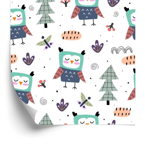 Tapeta Sowy Z Motylami