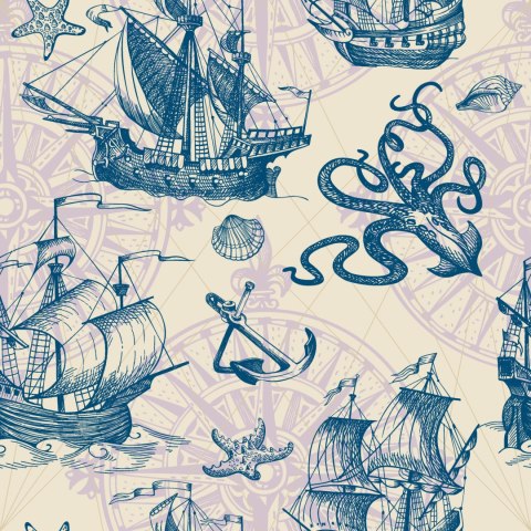 Tapeta Żaglowce Vintage