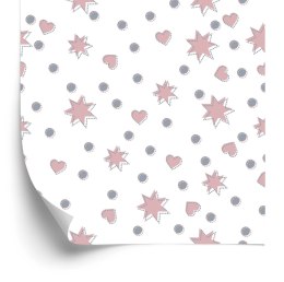 Tapeta Dla Dzieci - Gwiazdki, Serduszka I Kółka