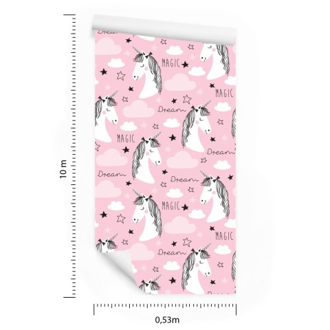 Tapeta Dla Dzieci - Jednorożce I Chmurki