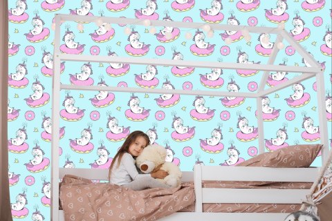 Tapeta Dla Dzieci - Jednorożce I Pączki