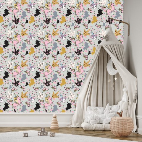 Tapeta Dla Dzieci - Kolorowe Jednorożce