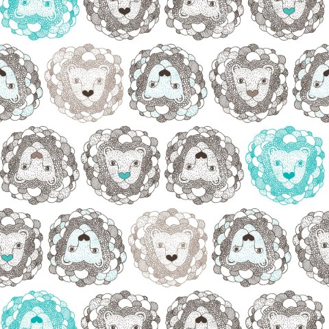 Tapeta Dla Dzieci Kolorowe Lwy Zwierzęta