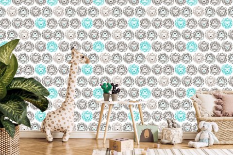 Tapeta Dla Dzieci Kolorowe Lwy Zwierzęta