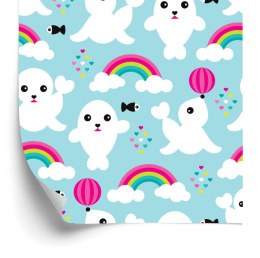 Tapeta Dla Dziewczynek Foki, Ryby, Tęcza, Niebo