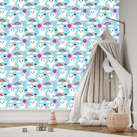 Tapeta Dla Dziewczynek Foki, Ryby, Tęcza, Niebo