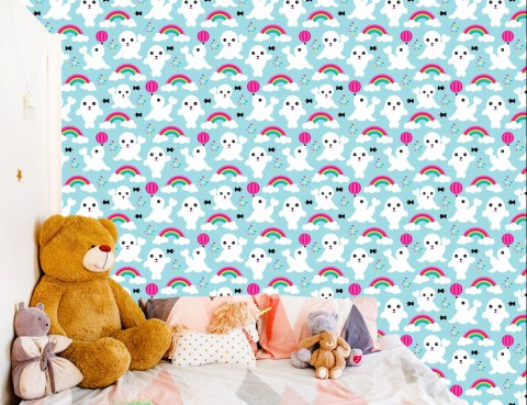 Tapeta Dla Dziewczynek Foki, Ryby, Tęcza, Niebo