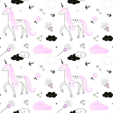 Tapeta Dla Dziewczynek Jednorożce Chmurki Diamenty