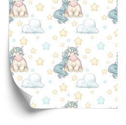 Tapeta Dla Dziewczynek Jednorożce Chmurki Gwiazdy
