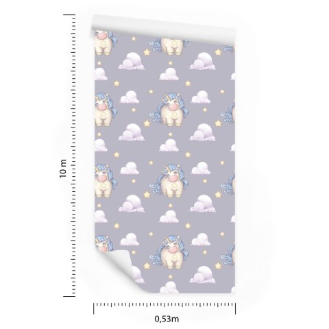 Tapeta Dla Dziewczynek Pastelowe Jednorożce Chmury